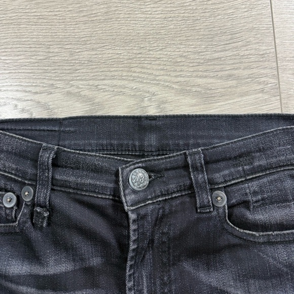 R13 Slouch Skinny Black Denim Jeans - Picture 8 of 16